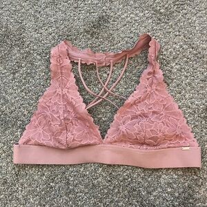PINK Blush Lace Bralette with Strappy Back